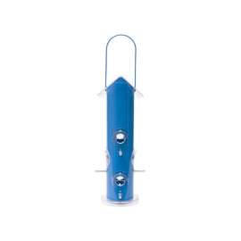Perky-Pet 391 Wild Bird Feeder, 1 lb Seed, 6 Ports/Ways, Metal, Blue