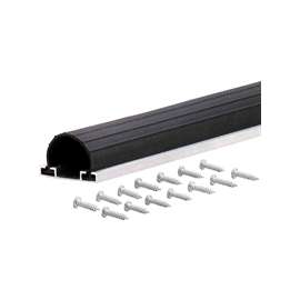 M-D 87643 Garage Door Bottom, 9 ft L, 1-5/8 in W, Aluminum/Vinyl, Black
