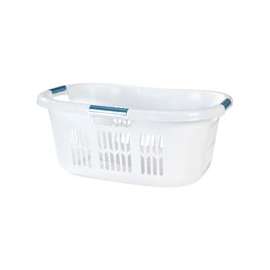 Rubbermaid Hip-Hugger FG299587WHTRB Large Basket, 2.1 bu Capacity, 1-Compartment, Plastic, White