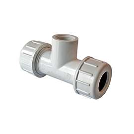 American Valve P230 1/2 Pipe Tee, 1/2 in Run, Compression x Compression x Female NPT Run Connection, 1/2 in Branch