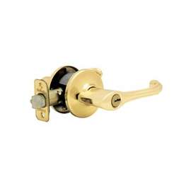 Kwikset 405DNL3CPRCLRCSK6 Entry Lever Lockset, Keyed Key, 3 Grade, Polished Brass
