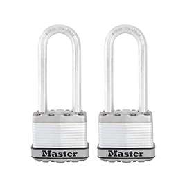 Master Lock Magnum M1XTLJ Keyed Padlock, 1-3/4 in W Body, 2-1/2 in H Shackle, Stainless Steel