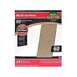 Gator 3266 Sanding Sheet, 60-Grit, Coarse, Aluminum Oxide