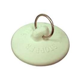 Worldwide Sourcing Watertight Seal Drain Stopper, Fits Size 1 - 1-3/8 In, Rubber, White