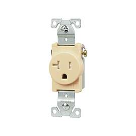 Eaton Wiring Devices TR1877V-BXSP Single Receptacle, 20 A, Ivory