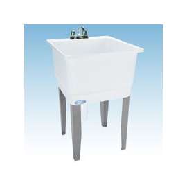 ELM UTILATUB 14 Laundry Tub, 23 in W x 15 in D Bowl, Polypropylene, White