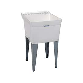 ELM UTILATUB 19F Laundry Tub, 20 in W x 14-3/8 in D Bowl, Thermoplastic, White