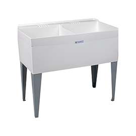 ELM UTILATUB 27F Laundry Tub, 20 in W x 14-3/8 in D Bowl, Thermoplastic, White