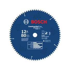 Bosch DCB1280 Circular Saw Blade, 12 in Dia, Carbide Cutting Edge, 1 in Arbor, Steel