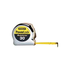 STANLEY 33-530 Tape Measure, 30 ft L x 1 in W Blade, Steel Blade, Chrome