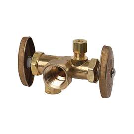 BrassCraft R1701DVXR Stop Valve, 1/2 x 3/8 x 3/8 in FIP x Compression x Compression, Brass