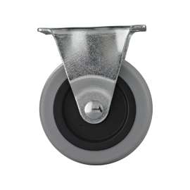 ProSource Rigid Rigid Plate Caster With Brake, 3 In Dia, 130 Lb, Thermoplastic Rubber