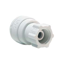 John Guest PP3212U7WP Tube Adapter, 3/8 in UNS Thread, 7/16-24 in UNS Thread
