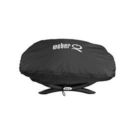 Weber 7110 Grill Cover, 26-1/4 in L, 17-1/4 in W, 12-1/2 in H, Polyester, Black