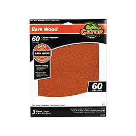 Gator 4462 Sanding Sheet, 60-Grit, Paper Backing, Garnet