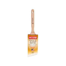 WOOSTER 5236-2-1/2 Paint Brush, 2-15/16 in L Bristle, Semi-Oval Angle Sash Handle, Stainless Steel Ferrule