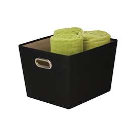 Honey-Can-Do SFT-03072 Storage Bin with Handle, Grommet Handle, Polyester, Black