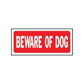 HY-KO 23001 Fence Sign, Rectangular, BEWARE OF DOG, White Legend, Red Background
