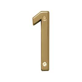 HY-KO Prestige BR-42PB/1 House Number, Character 1, 4 in H Character, Brass Character