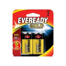 Energizer A522BP-2 Alkaline Battery, 9 V, Zinc, Manganese Dioxide