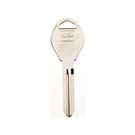 Hy-Ko 11010DA34 Key Blank, 3.124 in L x 1.033 in W, Brass, Nickel Plated