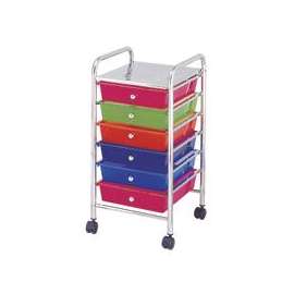 HomeBasix Storage Cart, Plastic, Mirror Polished Chrome Frame