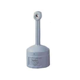 Justrite Smoker's Cease Fire 26800 Cigarette Butt Receptacle, 4 gal Capacity, Polyethylene, Pewter Gray
