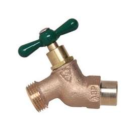 Arrowhead Brass 252LF Heavy-Duty, Lead-Free, No-Kink Hose Bibb, 1/2 x 3/4 in Sweat x Male Hose