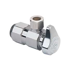 BrassCraft G2PS19X CD Stop Valve, 1/2 x 3/8 in Push-Connect x Compression, Brass, Chrome