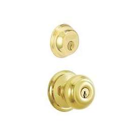 Schlage Georgian FB50VGEO505 Knob Lockset, Keyed Alike Key, 2 Grade, Steel, Brass