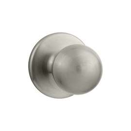 Kwikset 200P15RCLRCS Door Knob, 2-1/4 in Strike, 1-3/8 to 1-3/4 in Thick Door, Satin Nickel