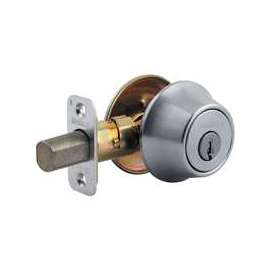 Kwikset 66026DRCALRCSK3BX Deadbolt, 1-Cylinder, Satin Chrome