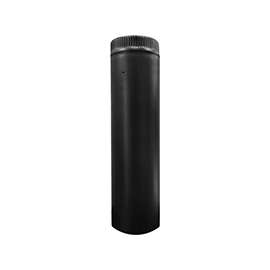 Imperial BM2027 Stove Pipe with Damper Holes, 24 in L, 6 in Dia, 24 ga Thick, Steel