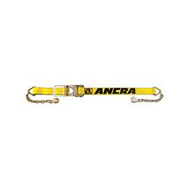 ANCRA 500 Series 48987-24 Ratchet Strap, 5400 lb Working Load Limit, Chain Anchor End, 27 ft L, 3 in W