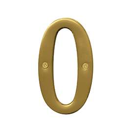 HY-KO Prestige BR-43BB/0 House Number, Character 0, 4 in H Character, Brass Character