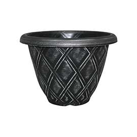 Southern Patio CF-029830 Lattice Bell Planter, 9-1/4 in H, Bell, Resin, Silver