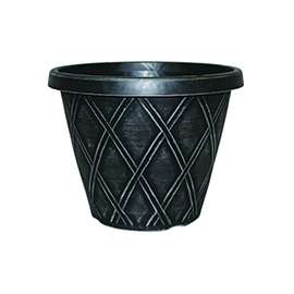 Southern Patio CF-029847 Lattice Planter, 10-1/4 in H, Round, Resin, Silver