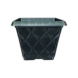 Southern Patio CF-029861 Lattice Planter, 13 in H, Square, Resin, Silver