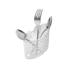 iDESIGN 38800 Suction Flatware Holder, Plastic, Clear