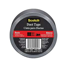 Scotch 1055 Light-Duty-Grade Utility Basic Duct Tape, 55 yd L, 1.88 in W, Silver