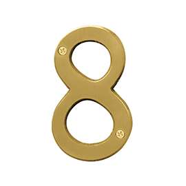 HY-KO Prestige BR-43BB/8 House Number, Character 8, 4 in H Character, Brass Character