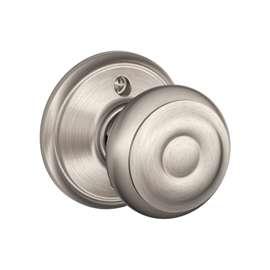 Schlage Georgian F170VGEO619 Non-Turning Dummy Door Knob with Camelot Trim, Steel, Satin Nickel