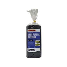 Frost King P350BW Extra Heavy-Duty Polyethylene Sheeting, 50 ft L, 3 ft W, 4 mil Thick, Black