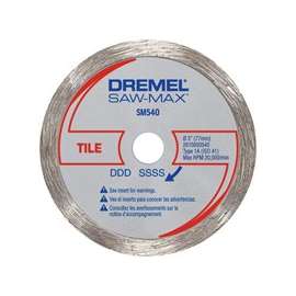 DREMEL SM540 Circular Saw Blade, 3 in Dia, Diamond Cutting Edge, 3/8 in Arbor