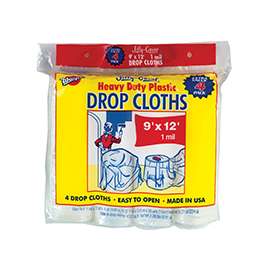Warp's JC-9124 Drop Cloth, 12 ft L, 9 ft W, Plastic