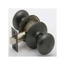 Schlage Plymouth F10 PLY 716 Hall and Closet Lock Passage Knob, 1-3/8 to 1-3/4 in Thick Door, Metal, Aged Bronze