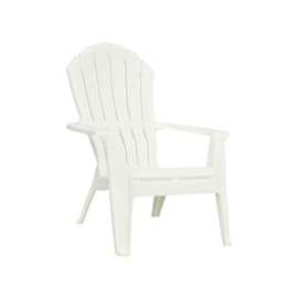 Adams RealComfort 8371-48-3700 Adirondack Chair, 250 lb Weight Capacity, Polypropylene Frame, White Frame