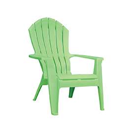 Adams RealComfort 8371-08-3700 Adirondack Chair, 250 lb Weight Capacity, Polypropylene Frame, Summer Green Frame