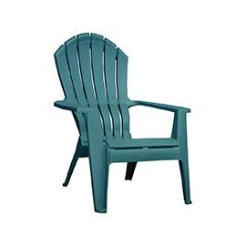Adams RealComfort 8371-16-3700 Adirondack Chair, 250 lb Weight Capacity, Polypropylene Frame, Hunter Green Frame