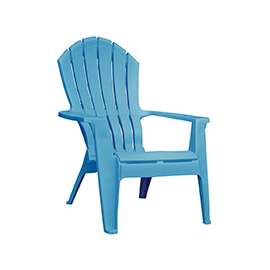 Adams RealComfort 8371-21-3700 Adirondack Chair, 250 lb Weight Capacity, Polypropylene Frame, Pool Blue Frame